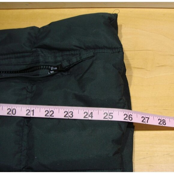 Snow Dolls Full Zip Hooded Puffy Puffer Vest Warm Black Logo Faux Fur Hood Sz L - Picture 8 of 14